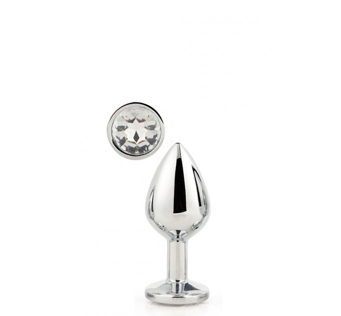 DT21785 Анальная пробка с камнем GLEAMING LOVE SILVER PLUG SMALL