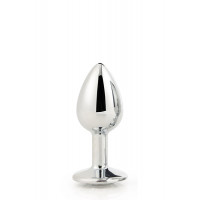 Dt21785 анальна пробка з каменем GLEAMING LOVE SILVER PLUG SMALL