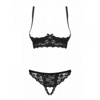 Комплект Obsessive Letica 2 pcs cupless set black S / M