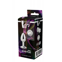 Dt21785 анальна пробка з каменем GLEAMING LOVE SILVER PLUG SMALL