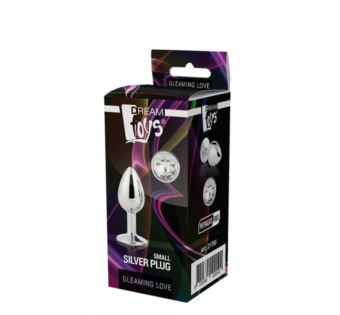DT21785 Анальная пробка с камнем GLEAMING LOVE SILVER PLUG SMALL