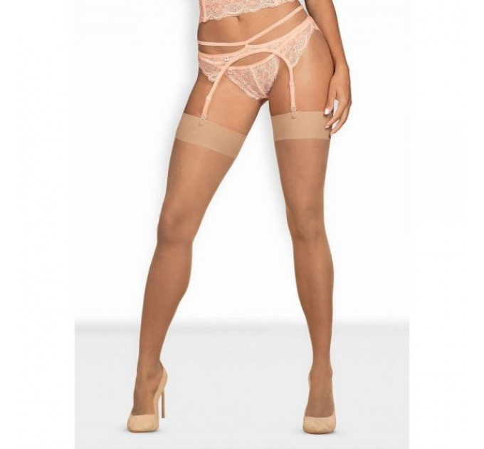 Чулки телесные Obsessive S800 stockings nude S/M