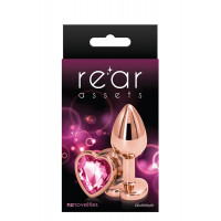 Анальна пробка REAR ASSETS ROSE GOLD HEART PINK, s