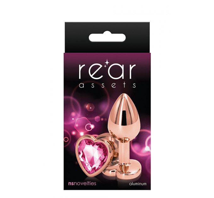 Анальна пробка REAR ASSETS ROSE GOLD HEART PINK, s