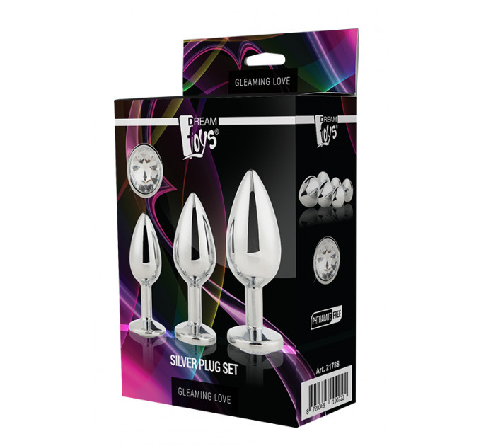 Набор анальных пробок Dream Toys GLEAMING LOVE SILVER PLUG SET