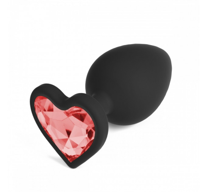Анальная пробка Cuore Crushious, со сменными кристаллами, силиконовая, черная, 7 х 2.7 см, размер S