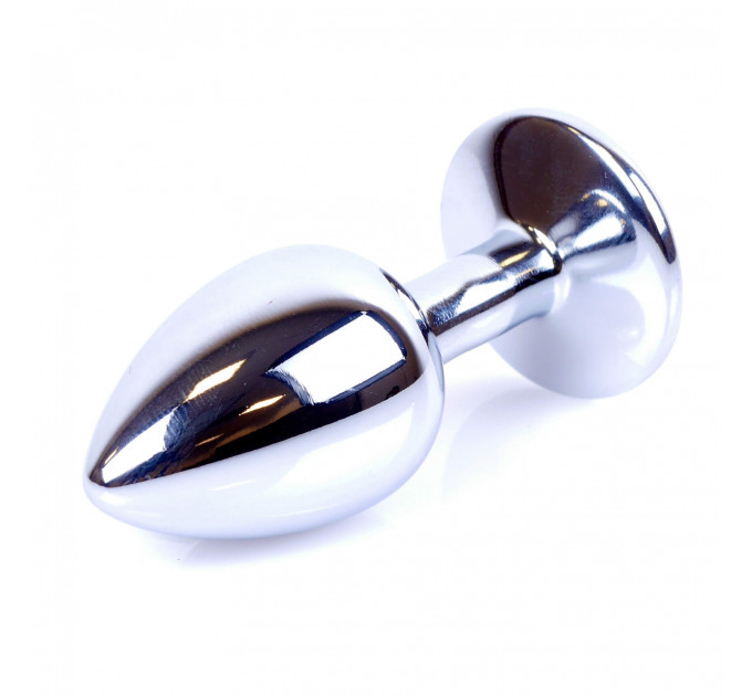 Анальна пробка з каменем Plug-Jewellery Silver PLUG-Light Blue розмір S
