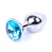 Анальна пробка з каменем Plug-Jewellery Silver PLUG-Light Blue розмір S