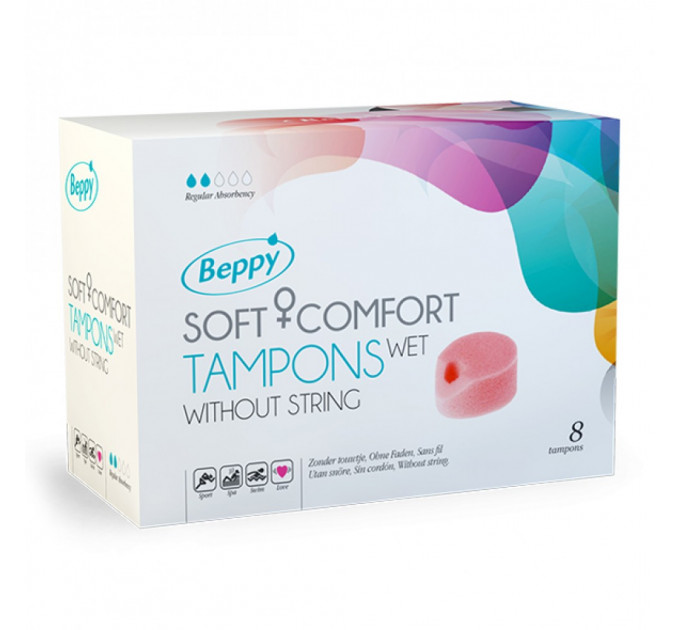 Безнитиевые тампоны для секса и спорта BEPPY - WET TAMPONS, 8 шт