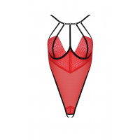 Боді з високим вирізом стегна, S/M червоний Akita Body - Passion Exclusive