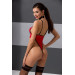 Боди с высоким вырезом бедра, S/M красный Akita Body - Passion Exclusive