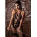 Боди со стрепами в мелкую сетку Daring Intimates, черный, S/M