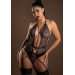 Боди со стрепами в мелкую сетку Daring Intimates, черный, S/M