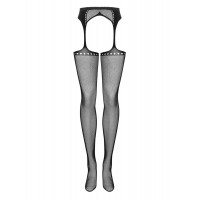 Панчохи з поясом Garter stockings S314 czarny S/M/L Obsessive