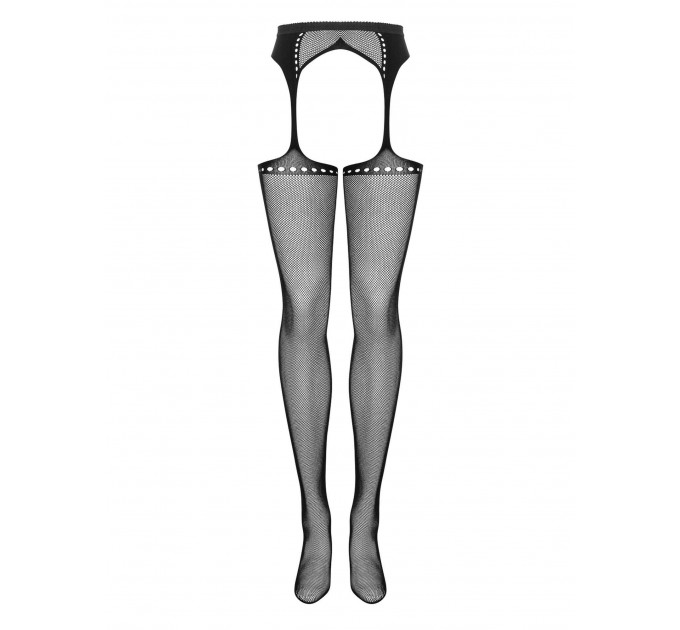 Чулки с поясом Garter stockings S314 czarny S/M/L Obsessive
