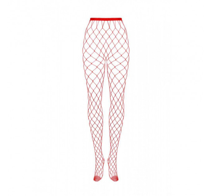 Эротические колготы в крупную сетку Obsessive S812 tights red XL/XXL