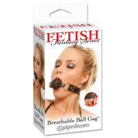Кляп Pipedream Fetish Fantasy Series пластиковый, с ремешком из экокожи, черный