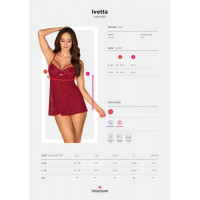 Пеньюар та трусики Obsessive Ivetta S/M