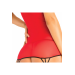 КОМПЛЕКТ С КРУЖЕВНЫМИ ПОДВЯЗКАМИ 2PC CAGED LACE GARTER CHEMISE & G-STRING SET RED, S/M