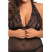 Кружевное платье-халтер и стринги Rene Rofe, черный, XL/2XL