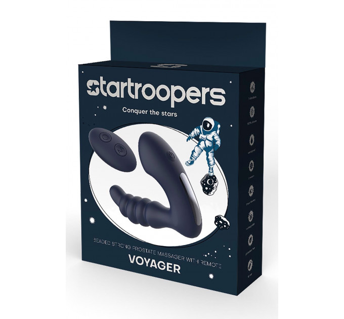 Масажер простати з вібрацією та пультом управління Dream Toys Star Troopers Voyager, чорний