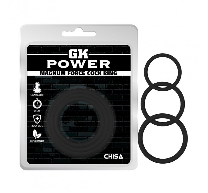 Набір ерекційних кілець Chisa GK Power з різним діаметром, чорний