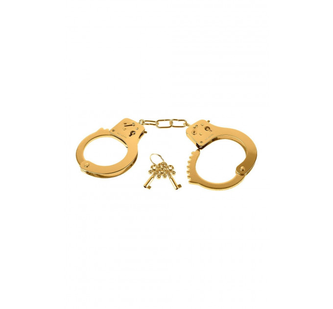 Наручники з ключиком та запобіжним важелем Pipedream Fetish Fantasy Gold золотистого кольору