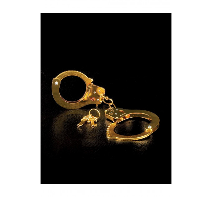 Наручники з ключиком та запобіжним важелем Pipedream Fetish Fantasy Gold золотистого кольору