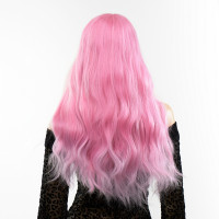 Парик длинный волнистый с челкой Fetish Hair розовый, 60 см