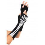 Рукавички без пальців Leg Avenue Skeleton Fingerless Gloves, чорні, O/S
