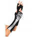 Рукавички без пальців Leg Avenue Skeleton Fingerless Gloves, чорні, O/S