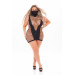 Платье в крупную сетку Pink Lipstick Masquerade Mask Dress с маской, черное, Plus Size