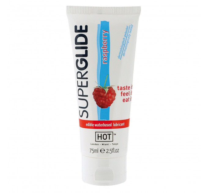 Съедобный лубрикант на водной основе Superglide Raspberry, 75 мл