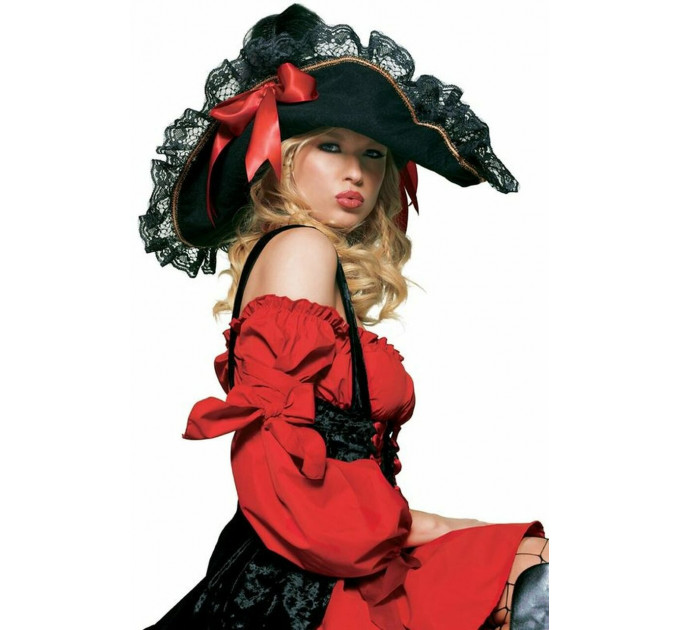 Шляпа пирата женская Swashbuckler Pirate Hat от Leg Avenue, черная