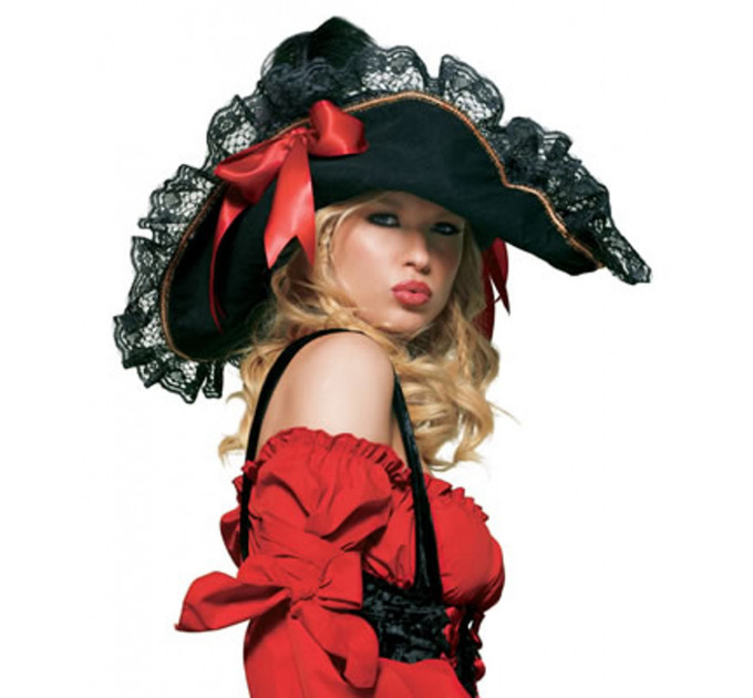 Шляпа пирата женская Swashbuckler Pirate Hat от Leg Avenue, черная
