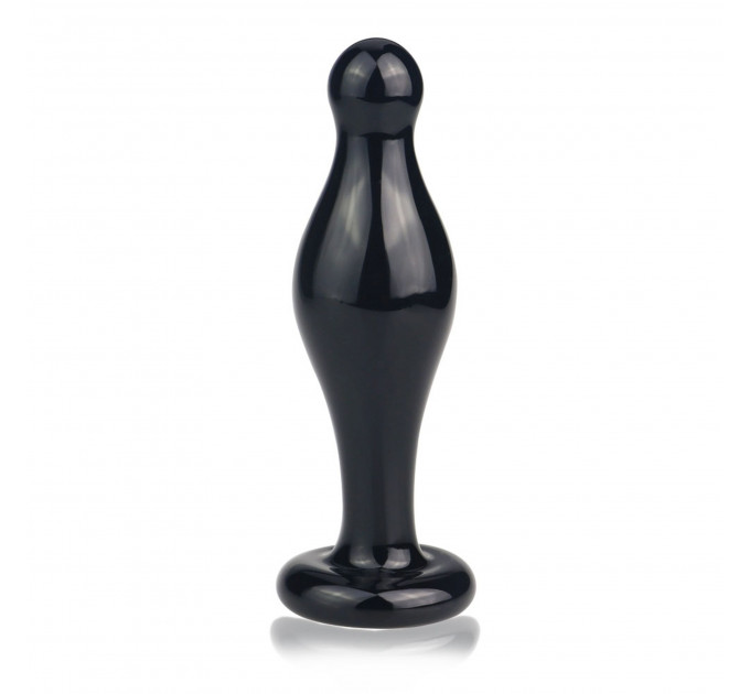Стеклянная Анальна пробка 4,5" Glass Romance Black