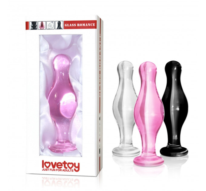 Стеклянная Анальна пробка 4,5" Glass Romance Black