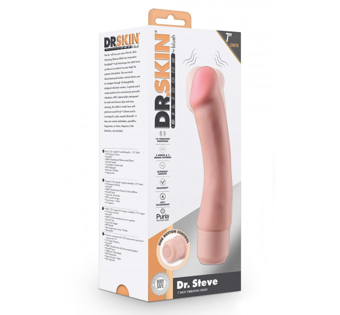 Вибратор реалистичный Blush Dr.Skin Dr.Steve, бежевый