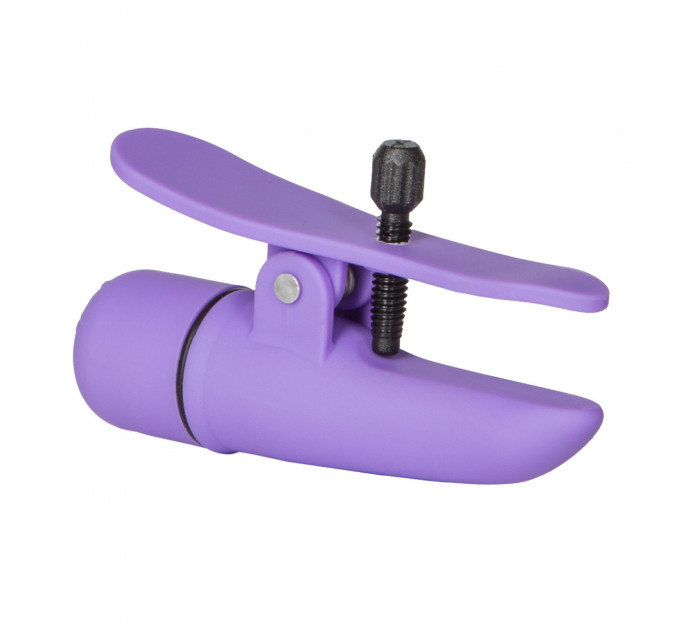 Зажимы на соски с вибрацией California Exotic Novelties, фиолетовые, 7 см