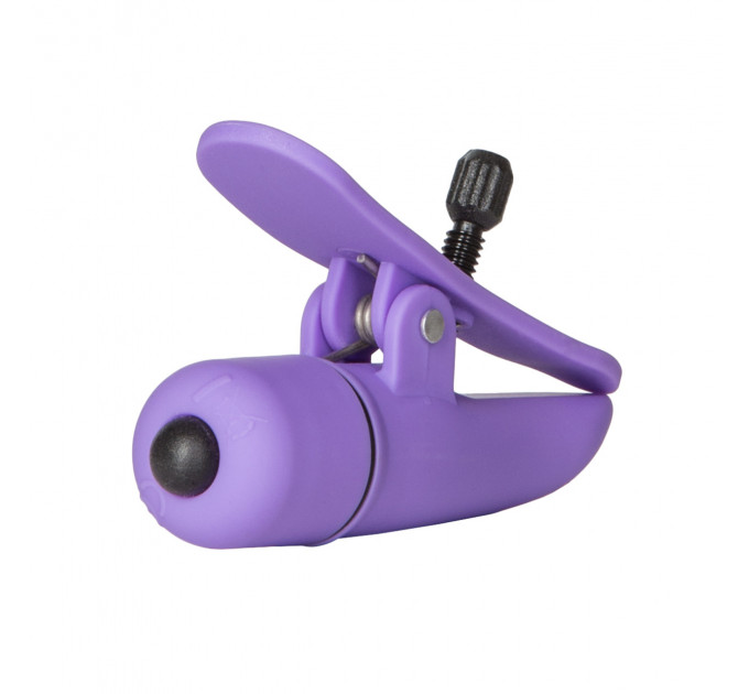 Зажимы на соски с вибрацией California Exotic Novelties, фиолетовые, 7 см