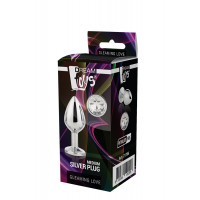 Dt21786 анальна пробка з каменем GLEAMING LOVE SILVER PLUG MEDIUM