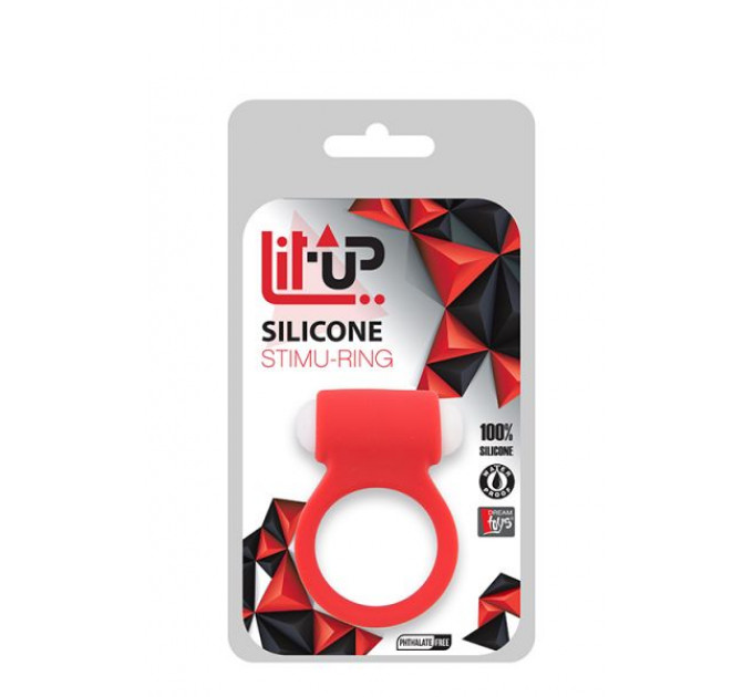 Ерекційне віброкільце LIT-UP SILICONE STIMU RING 3, RED