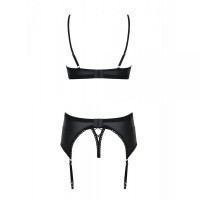 Комплект Obsessive Redella 3-pcs set black S/M