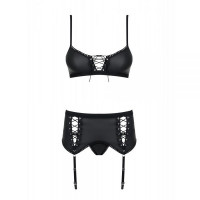 Комплект Obsessive Redella 3-pcs set black S/M