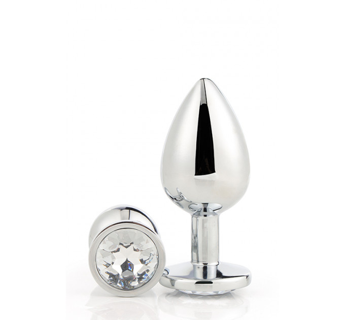 DT21786 Анальная пробка с камнем GLEAMING LOVE SILVER PLUG MEDIUM