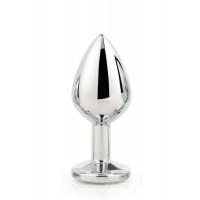 Dt21786 анальна пробка з каменем GLEAMING LOVE SILVER PLUG MEDIUM