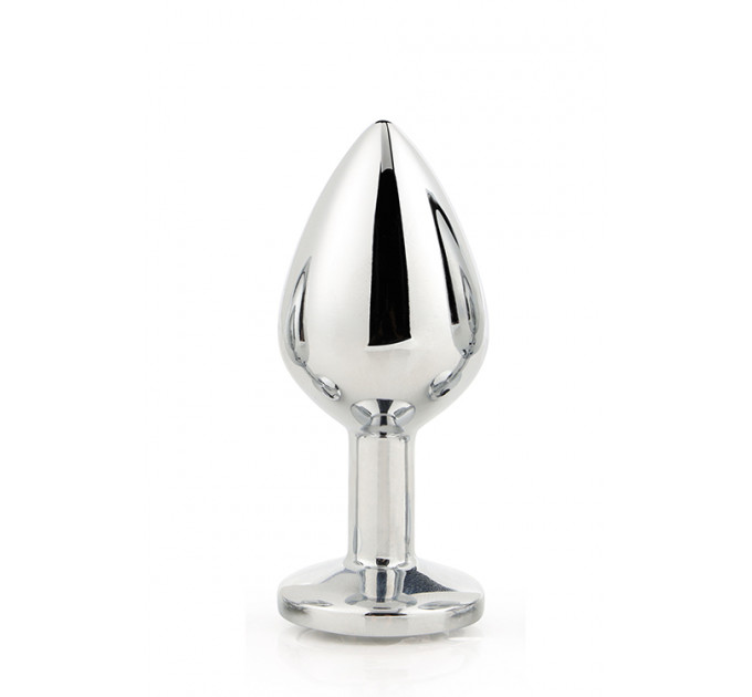 DT21786 Анальная пробка с камнем GLEAMING LOVE SILVER PLUG MEDIUM