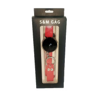 F61407 Кляп Loveshop BREATHABLE BALL Gag BLACK / RED