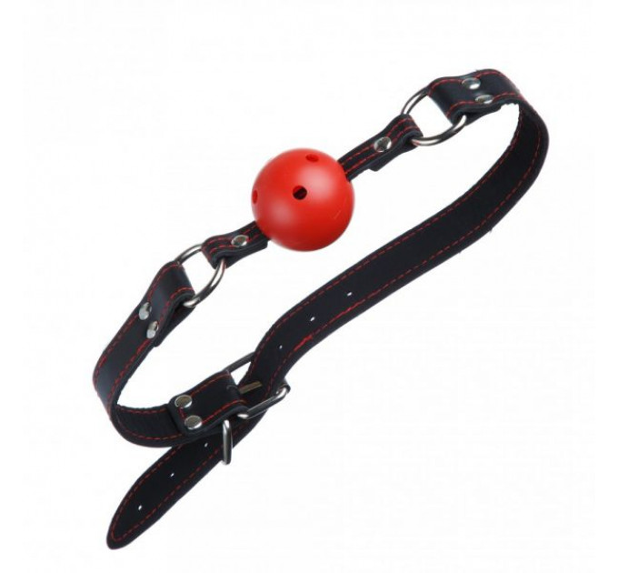F61407 Кляп Loveshop BREATHABLE BALL GAG BLACK/RED