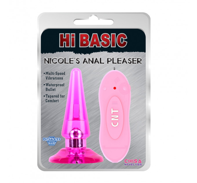 Анальная пробка с вибрацией и пультом Chisa-Nicole's Vibrating Anal Pleaser-Pink